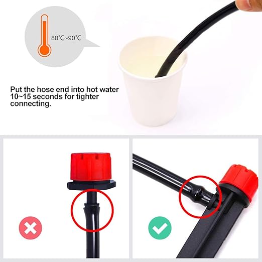 82 FT Drip Irrigation System Kit for Garden, MSDADA Automatic Water Irrigation System, Garden Watering System with 1/4" Blank Distribution Tubing, Plant Watering System for Hydroponic, Greenhouse