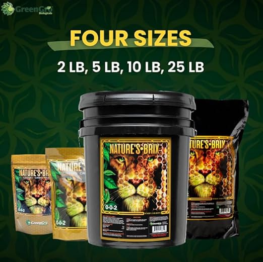 GreenGro Nature’s Brix 0-0-2, Premium Plant Microbe Food for All Gardening Methods, Increases Brix Levels and Resin Production (25 lb)