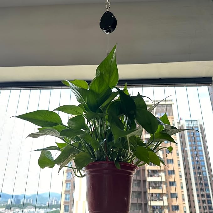 Retractable Plant Hanger, Plant Hook Pulley with Stainless Steel Rope Reaching to a Length of 63 Inches and Carrying 44 Pounds, Easy for Hanging, Plant Watering or Bird Feeding