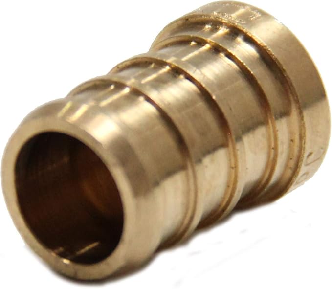 (Pack of 25) EFIELD Pex Plug 1/2" End Cap Pex Pipe Barb Crimp Brass Fitting, 1/2"