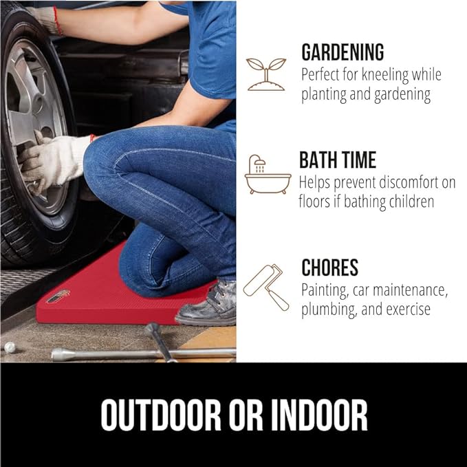 Gorilla Grip Extra Thick Kneeling Pad, Supportive Soft Foam Cushioning for Knee, Water Resistant Construction for Gardening, Bathing Baby, Workout Supplies, Lightweight, Garden Work Gifts