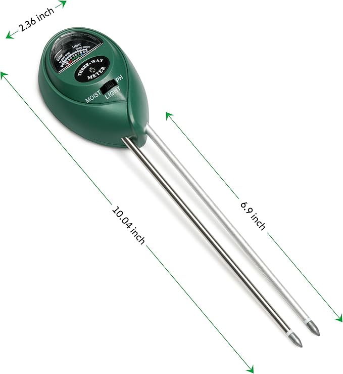 iPower Soil Meter, 3-in-1 Plant Moisture Light PH Tester for Gardening, Farming, Indoor & Outdoor Use, 3 Pack