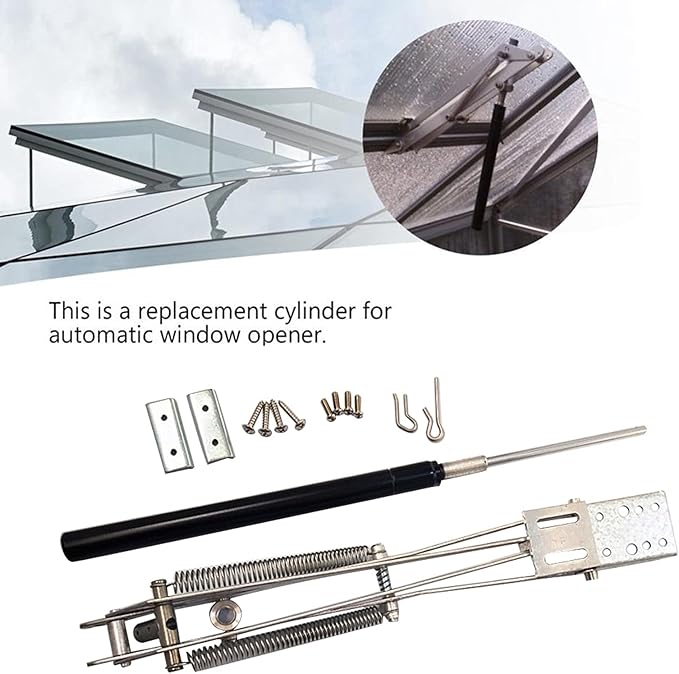 Greenhouse Automatic Window Opener Auto Greenhouse Acessories with Solar Power Sensor Vent Roof Opener Replacement Cylinder Temperature Control Lifts 7kg/15Lbs (Double Springs Opener)