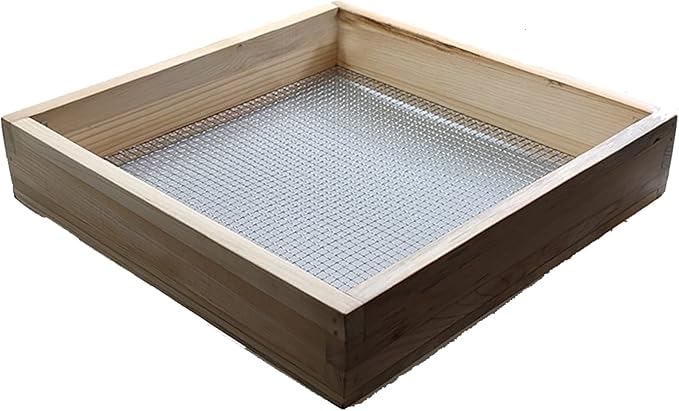Soil Sifter Garden, Multi-Purpose Soil Screen Wood Dirt Sifter Hand Held Cedar Garden Sifter for Compost, Dirt and Potting Soil (14.96in)