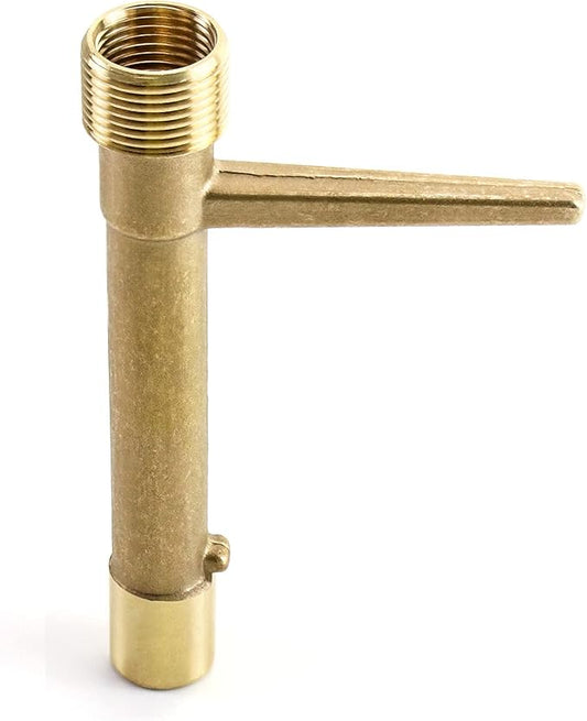 QWORK Quick Coupling Valve Key, 3/4 Inch Brass Irrigation Tool Sprinkler Key for Agricultural, Yard, Garden