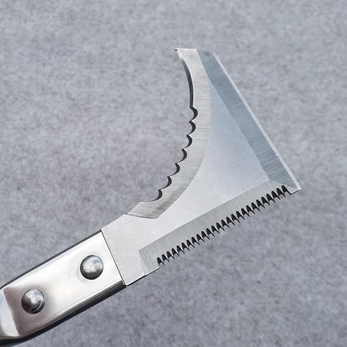 Kosoyo Crack Weeder Crack Weeding Tool Sawtooth Wave Manual Scythe Stainless Steel Gardening Tool -11.42"
