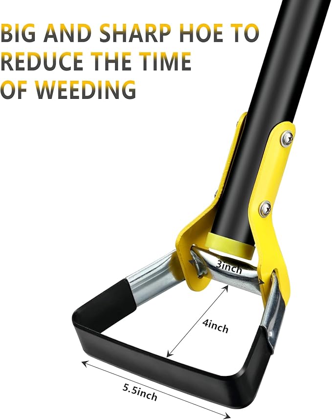 BsBsBest Scuffle Hoe Garden Tool, Stirrup Loop Hoe with 54 Inch Adjustable Long Hand, Great for Weeds in Backyard,Vegetable Garden