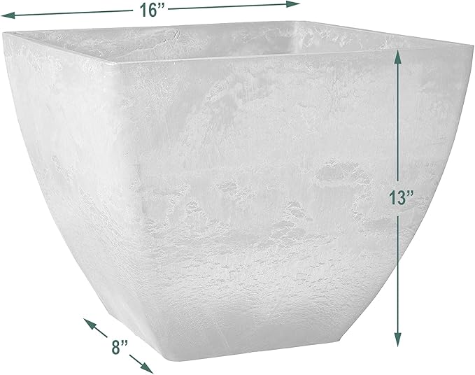 PSW Arcadia Garden Products FB40CT Simplicity Square, 16 x 16 x 13, Cement