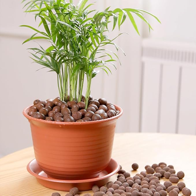 Clay Pebbles for Plants, 8mm-12mm Expanded LECA Balls Plant Garden Soil, Hydroponic, Aquaponics, Natural Leca Balls for Soil Root Development, Orchid Potting Mix, 5lb