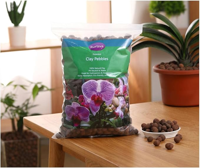 Natural Leca Clay Pebbles, 8LBS 8mm-18mm Expanded Organic Balls Plants Grow Media Gardening Soil for Hydroponics, Drainage, Decoration, Aquaponics