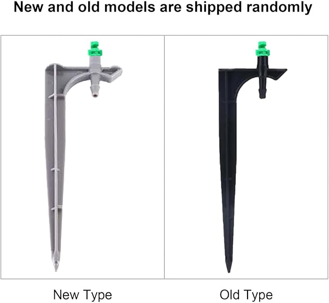 Garden Irrigation System, Adjustable Irrigation Dripper 20Pcs/Bag Irrigation Dripper with Ground Insert Fruit Tree Drip Irrigation Emitters for 1/4" Drip Irrigation Tubing(180 Degrees with Plunger)