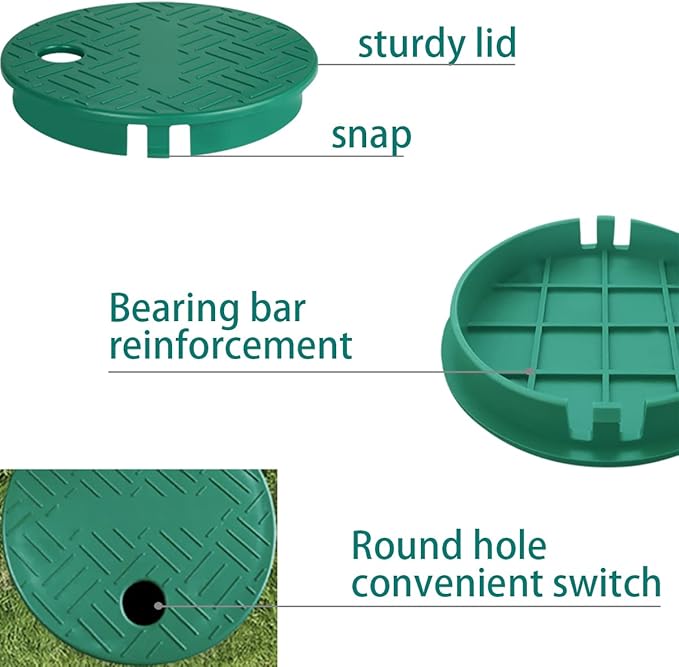 Valve Box Cover Lid Sprinkler Valve Box Lid Replacement ID 5.5" OD 6" for Circular Irrigation Control 4 Pieces