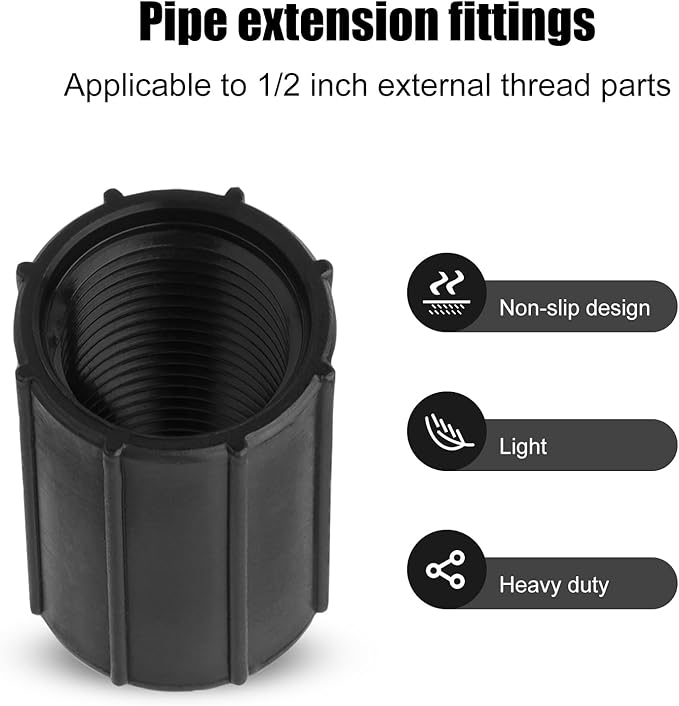 10pcs 1/2 Inch Female Threaded PVC NPT Connector, Double Female Thread Coupling Sprinkler Pipe Riser Adapter Irrigation System Accessories for Yard Lawn Garden