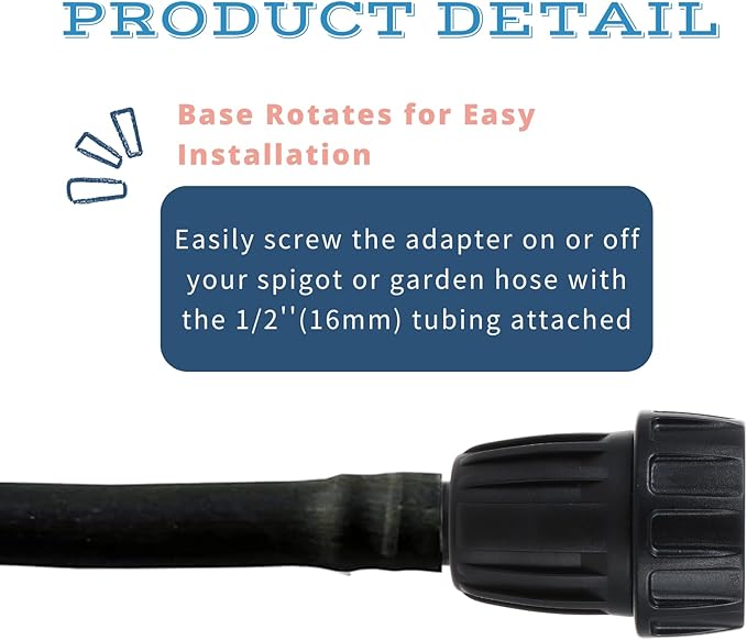 8pcs Garden Hose Adapter, 3/4'' Faucet Convert to 1/2'' Drip Irrigation Tubing, Drip Irrigation Hose Connectors for Outdoor Watering, Fittings with 8pcs Rubber Washers (1 Barb)