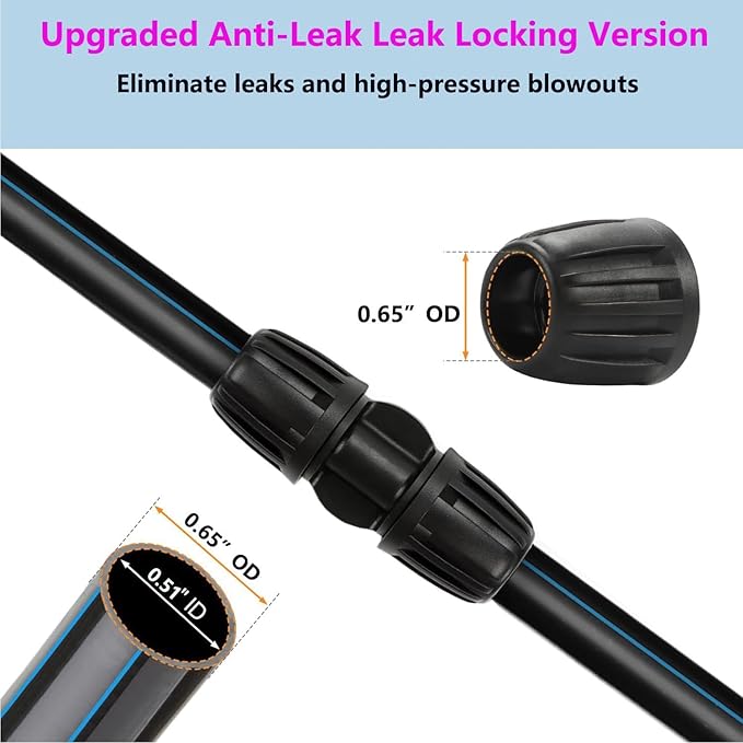 1/2 Inch Drip Fitting with 10 Barb Locking Coupler Connectors for Drip Proof Direct Connection of 1/2 Inch Irrigation Pipe (1/2" ID x0.640" OD) for Garden Irrigation Systems