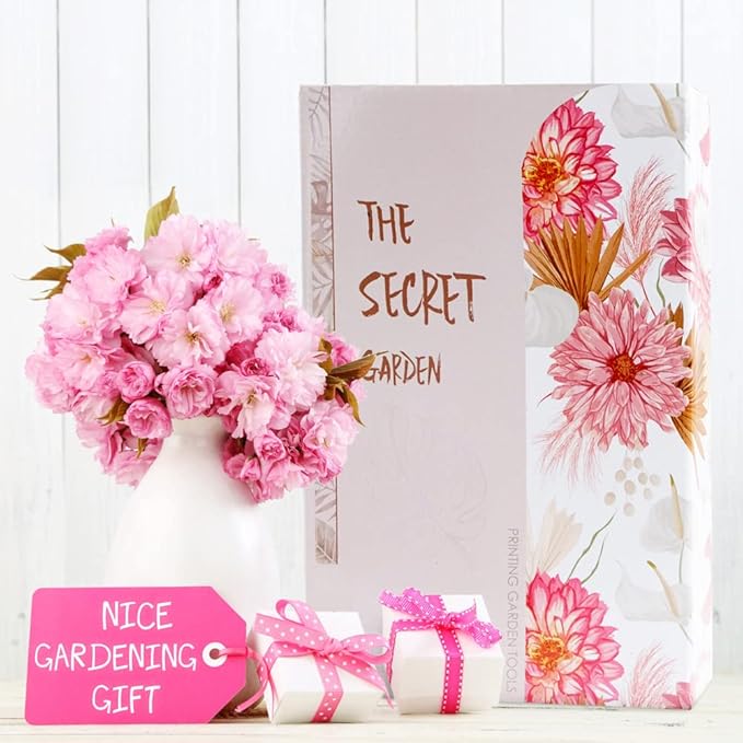 Gardening Gifts for Women,3 PCS Floral Print Gardening Tools Pink Include Hand Rake,Pruner and Trowel, Pink Exquisite Packaging Garden Gifts for Mom and Ladies