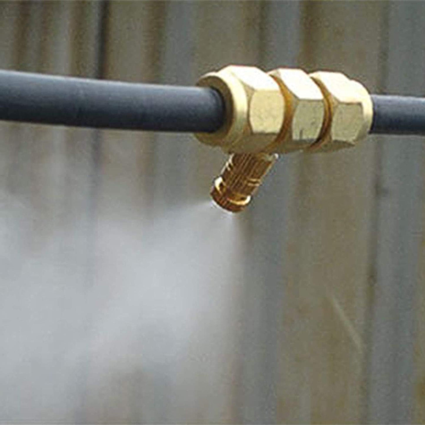 Brass Misting Nozzle, 10 Pack High Pressure Spray 10/24 UNC Outdoor Anti-drip Fogging Spray Head Misting System Tips for Landscaping Outdoor Cooling System (0.012 Orifice)