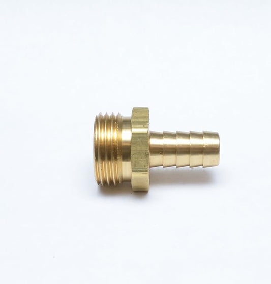 Brass 1/2" Hose ID to 3/4" GHT Male Garden Hose Thread Straight Barb Fitting for Hose Repair, Irrigation, Powerwashing