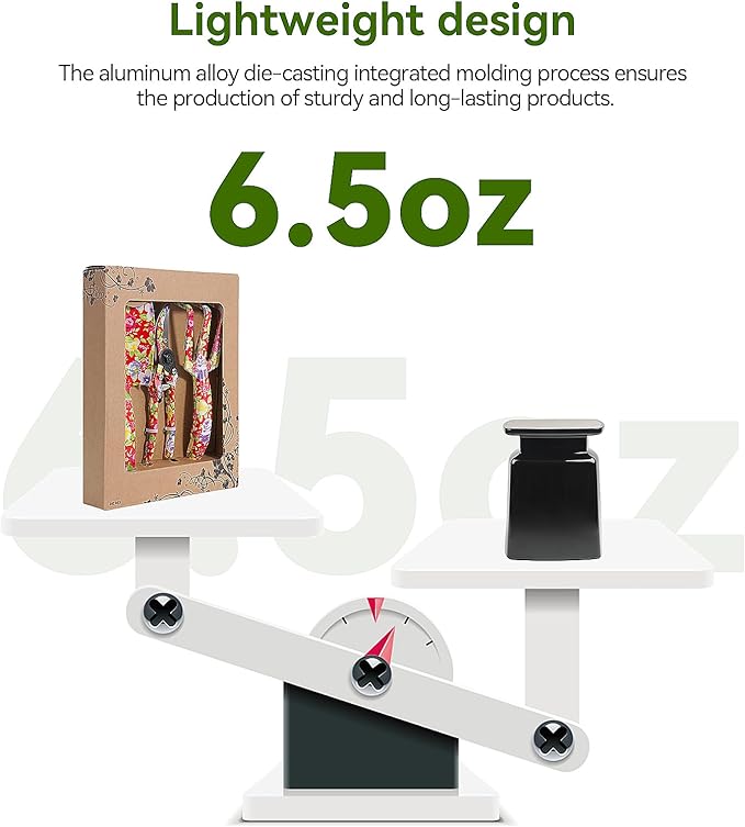 FLORA GUARD 3 Piece Aluminum Garden Tool Set - Trowel, Cultivator, Pruning Shear, Tool Set for Gardening Needs (Red)