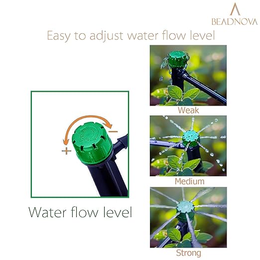 BEADNOVA Irrigation Drippers 50pcs Drip Emitters for 1/4 Inch Irrigation Sprinkler 360 Degree Micro Sprinkler Adjustable Drip Irrigation Heads Drippers for Drip Irrigation Parts Garden Patio Lawn