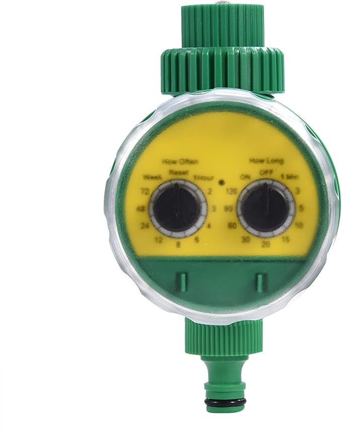 Automatic Irrigation Timer, Green ABS Multi Function Two Dial Automatic Electronic Watering Timer Garden Irrigation Controller for Roof Garden Balcony Villa Garden Outdoor Automatic Sprinkler System