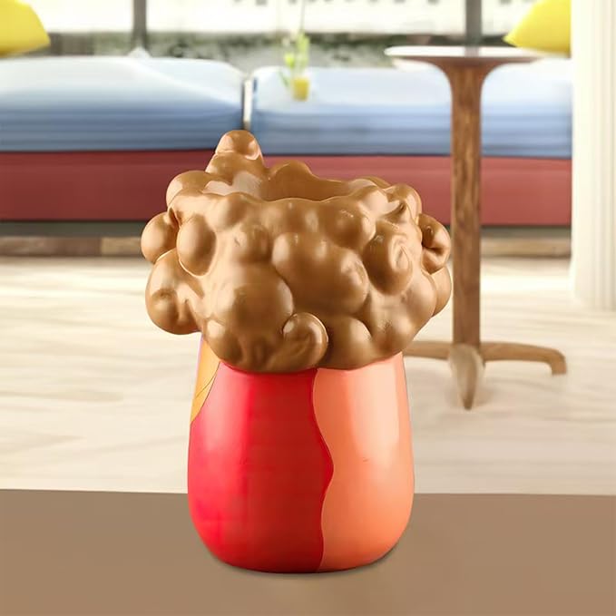 TOZLU Picasso Brutalist Abstract Beauty Face Flower Pot Ornaments Abstract Face Flower Pots Abstract Head Planter Pots Container Colorful Face Art Abstract Resin Flower Pot (Curly Haired Girl)