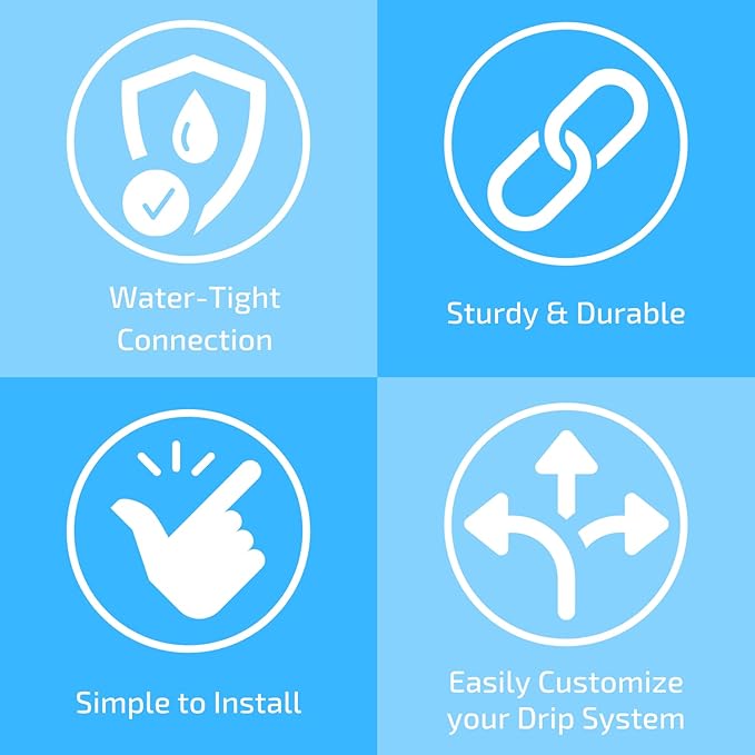 1/2" Coupling Drip Irrigation Fittings (12 Pack) - Barbed Drip Line Coupler Connectors compatible with Rain Bird and Most 1/2" Tubing or Sprinkler Systems