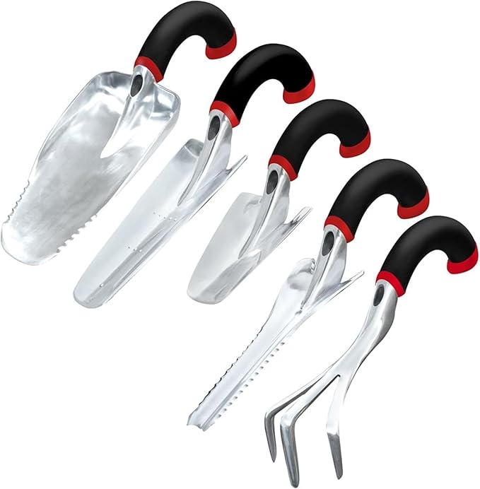 Radius Garden 30511 Ergonomic Garden Hand Tool Set, Red