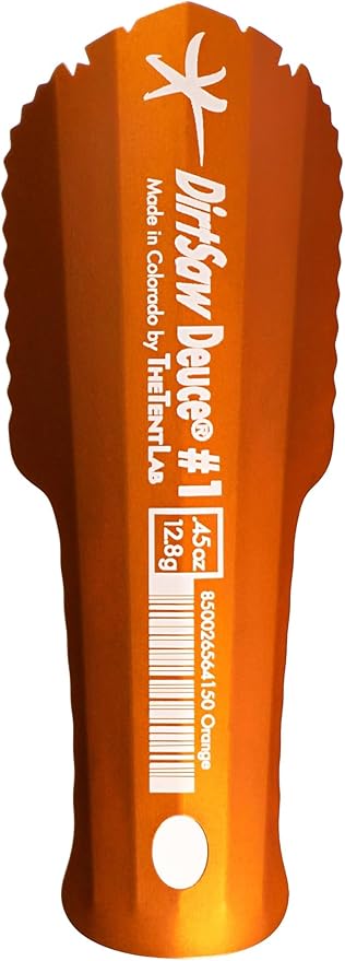 DirtSaw® Deuce #1 - .45 oz Ultralight Backpacking Trowel, Color: madeinUS_Orange