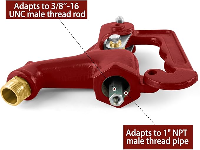Frost Proof Yard Hydrant Complete Head Assembly,Frost Free Outdoor Faucet Freeze Proof Hydrant Faucet Head for Yard Farm Irrigation,Adapt to 1" NPT Male Thread Pipe W/ 3/8"-16 Nut Rod,Connect 3/4"Hose