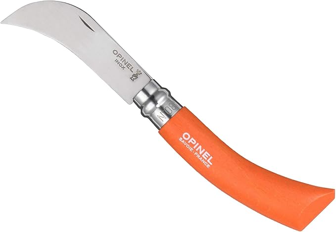 Opinel 3 Piece Gardening Tool Set - No. 12 Folding Saw, No. 8 Pruning Knife, No. 8 Garden Knife - Vibrant Painted Handles, Stainless Steel and Carbon Steel Blades - Made in France