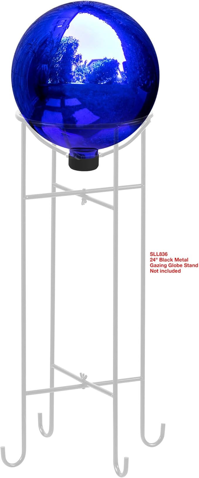 Alpine Corporation 10" Diameter Indoor/Outdoor Glass Gazing Globe Festive Yard Décor, Blue