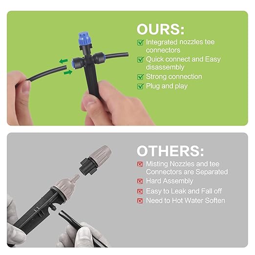 Depel Drip Irrigation Kit,49ft Quick Connect Garden Watering System Raised Bed Watering System Automatic Irrigation System with 1/4"Tubing, Sprinkler Nozzles for Greenhouse Patio Plants