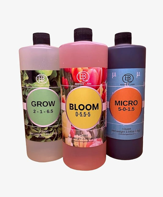 Hydroponic Nutrient Kit – Grow, Bloom, Micro Plant Food for Growing Vegetables Fruits Flowers Herbs for Indoor & Outdoor Soil | Ideal for Hydroponics and Potted Plants