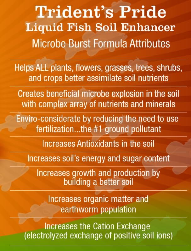 TP-128G Trident's Pride Organic Liquid Fish Hydroponic Soil Fertilizer, 128 oz (1 Gallon)