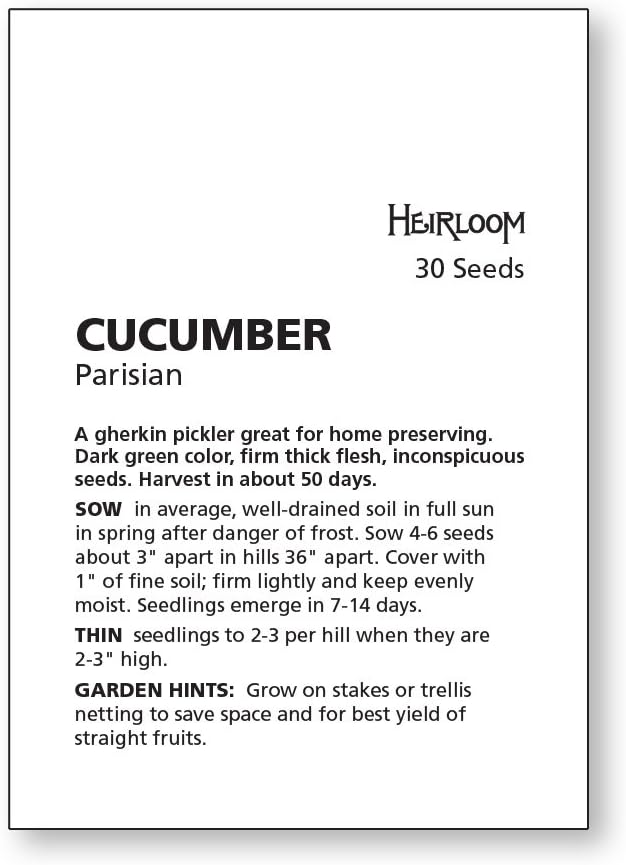 Burpee Parisian Cucumber Seeds 30 seeds