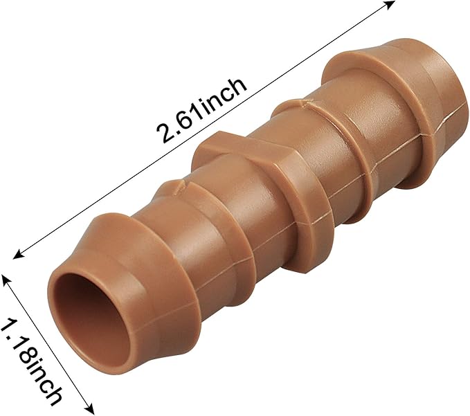 JAYEE 30 Pack Drip Irrigation Barbed Coupling Fittings (17mm) for 1/2”.600” ID Drip Tubing
