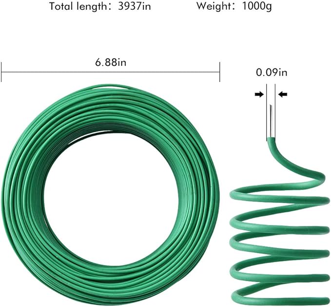 Green Soft Twist Tie Tomato Plant Tie TPR Garden Supply, for Supporting Plants and Home Organizing (328 feet/100 Meters)