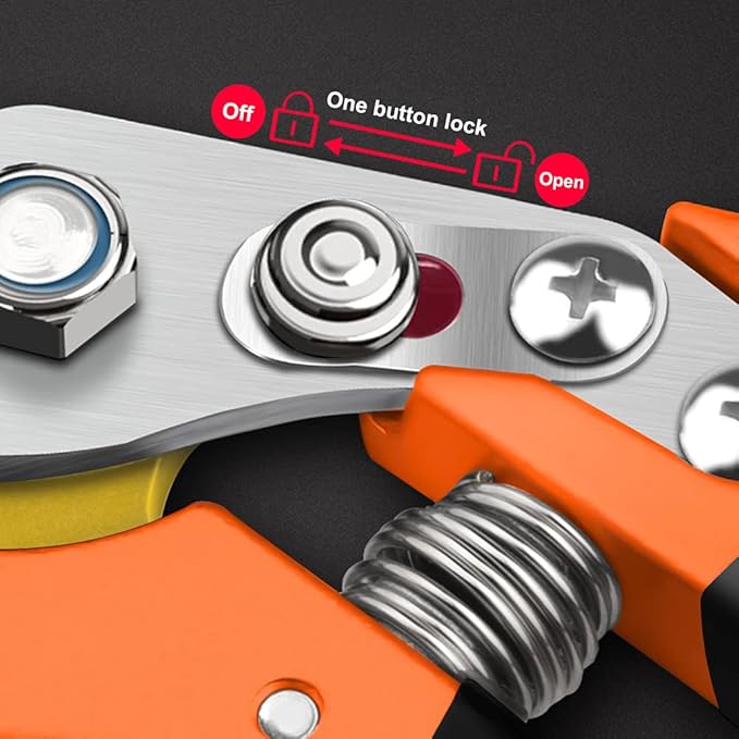 Garden Pruners, Heavy Duty Garden Clippers,Pruning Shears with Adjustable Thumb Lock,Hand Gardening Tools Pruners,Stainless Steel Sharp Gardening Scissors (MJ003)