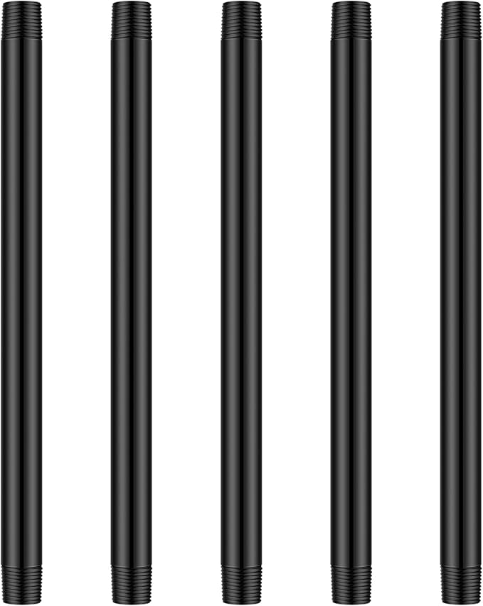 Yaomiao 5 Pcs Sprinkler Head Pipe Riser Extension 1/2 Inch MPT PVC Double Male Pipe Thread Sprinkler Riser for Lawn Irrigation System Automatic Irrigation Connector Raised Pipe (12 Inch)