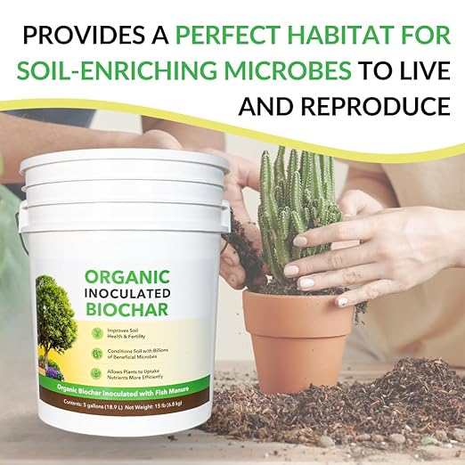 FOOP Organic Inoculated Biochar: Helps Plants and Trees Get The Most Out of Soil | Allows Plants to Uptake Nutrients More Efficiently | Contains Millions of Soil-Enriching Micro-Organisms | 5G Pail