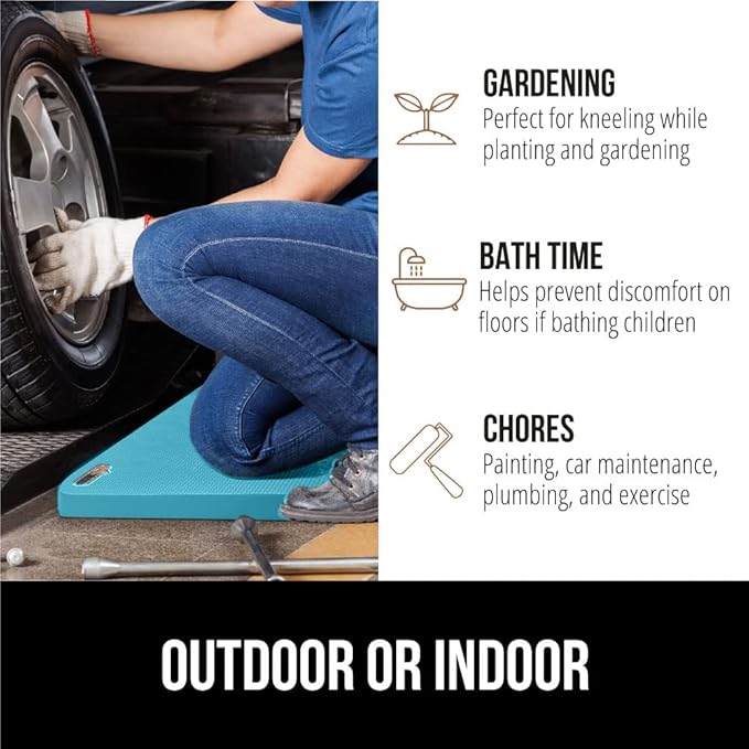 Gorilla Grip Extra Thick Kneeling Pad, Supportive Soft Foam Cushioning for Knee, Water Resistant Construction for Gardening, Bathing Baby, Workout Supplies, Lightweight, Garden Work Gifts