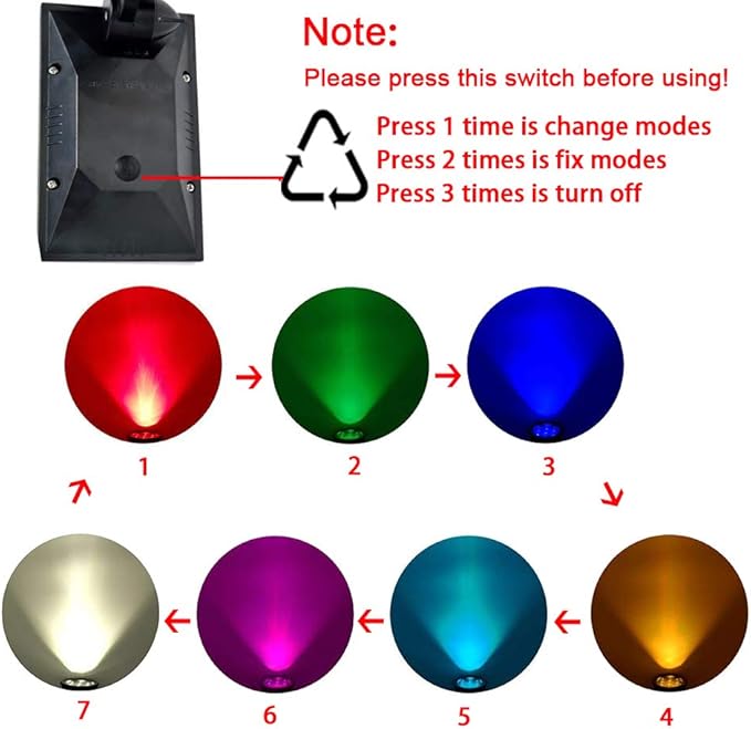 Solar Lights Outdoor Colored Waterproof 7 LED Color Changing Solar Spot Lights Landscape Spotlight for Yard Garden Patio Lawn 2 Pics