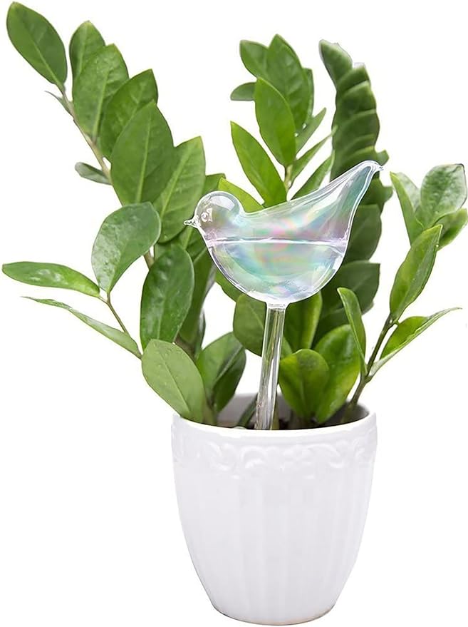 Mkono Plant Self Watering Globes Glass Water Bulbs for Planter Insert, Bird Shape Self Watering Devices Automatic Plant Waterer Spikes for Indoor Outdoor Plants, Gifts for Plant Lovers, 1 Pack