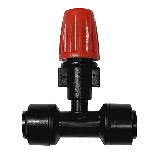 20PCS Push-to-Fit Drip Irrigation Micro Spray Emitters for 1/4 inch Irrigation Tubing, Three-Way Adjustable Atomizing Nozzle, Irrigation Dripper Sprinklers for Garden Greenhouse Agricultural