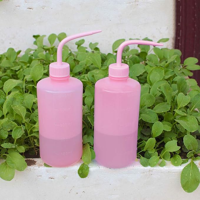 Oubest Squeeze Bottles Succulent Watering Bottle 500ml Pink Water Squirt Irrigation Bottle Squeeze Sprinkling Can Plastic Wash Plant Bottle 2pc