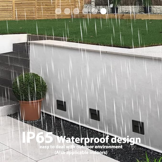 8Pack 3W LED Recessed Wall Light, 85-230V Step Lights Warm White 3000K, IP65 Waterproof Stair Light Staircase Light lamp, Inside Outside Garden Balcony Corridor, Aluminum, 120V,Black