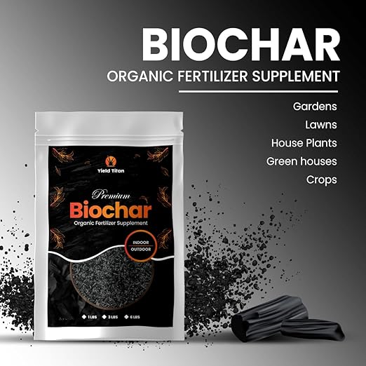 Premium Biochar Organic Fertilizer Supplement for Indoor & Outdoor Plants - Gardening & Agriculture to Improve Structure, Fertility & Health (1 lbs)