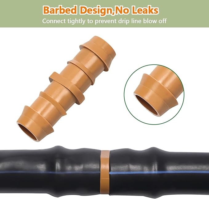 30 Pieces Drip Irrigation Fittings Coupling Connectors for 1/2" Tubing, Drip Barbed Couplers for 1/2 Inch Irrigation Tubing Drip Line Couplings for Drip Sprinkler Garden Systems