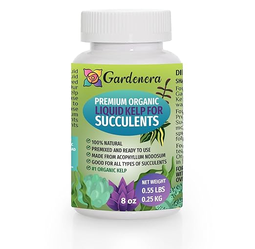 Organic Kelp Fertilizer for Succulents and Cacti by Gardenera - 8 oz - Nourish Your Succulent and Cactus with Liquid Kelp Power